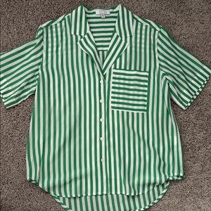 AYR - Green Striped Button-Up Shirt
